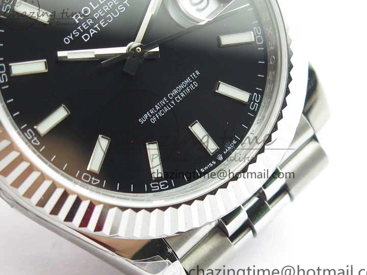 MiroTime 0414 DateJust 41MM 126334 904L SS VRF 1:1 Best Edition Black Dial Stick Markers on SS Jubilee Bracelet A Trendy 2901